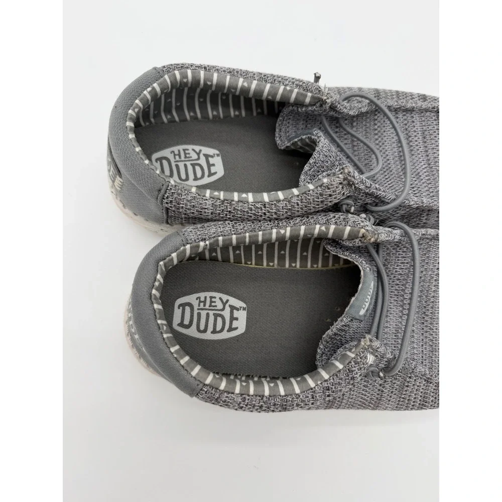 Hey Dude Wally Y Stretch Sox Women Size J6 Grey Casual Slip On Loafers 42072-030